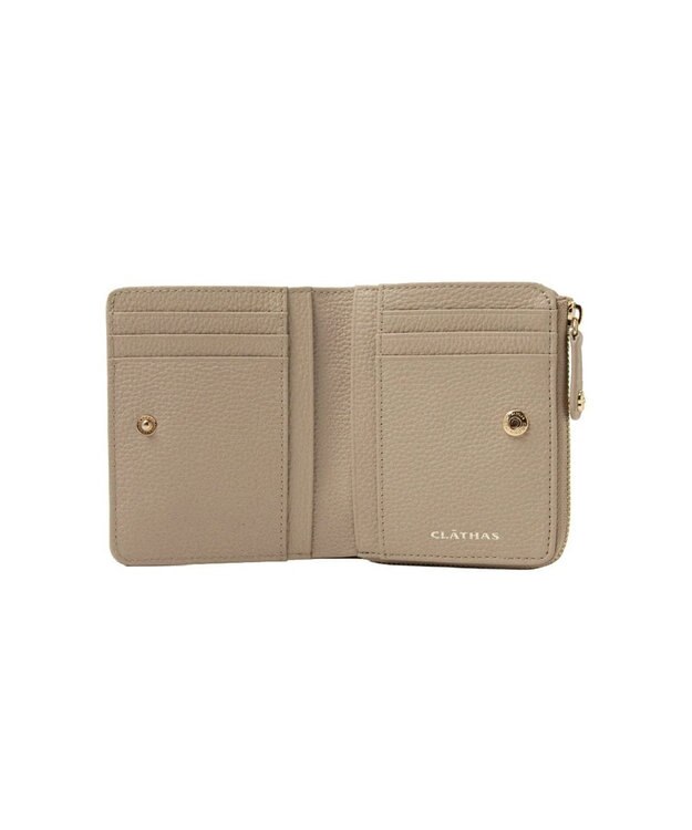 CLATHAS ミカ 外Lファスナー二つ折り財布 ベージュ