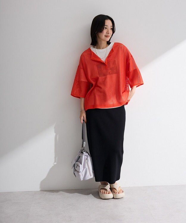 Green Parks 前後２ｗａｙコットンメッシュプルオーバー Red