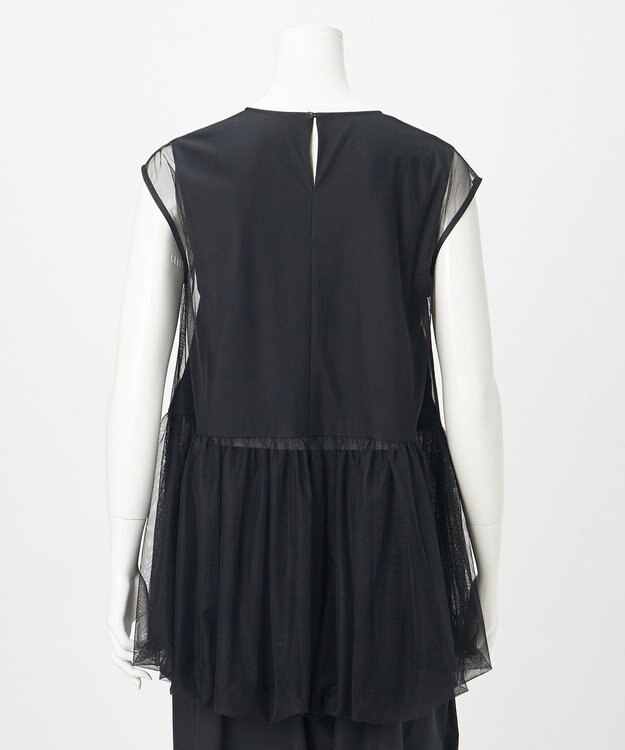 23区 【GOLD LABEL】チュールレイヤードジャージー カットソー ブラック系