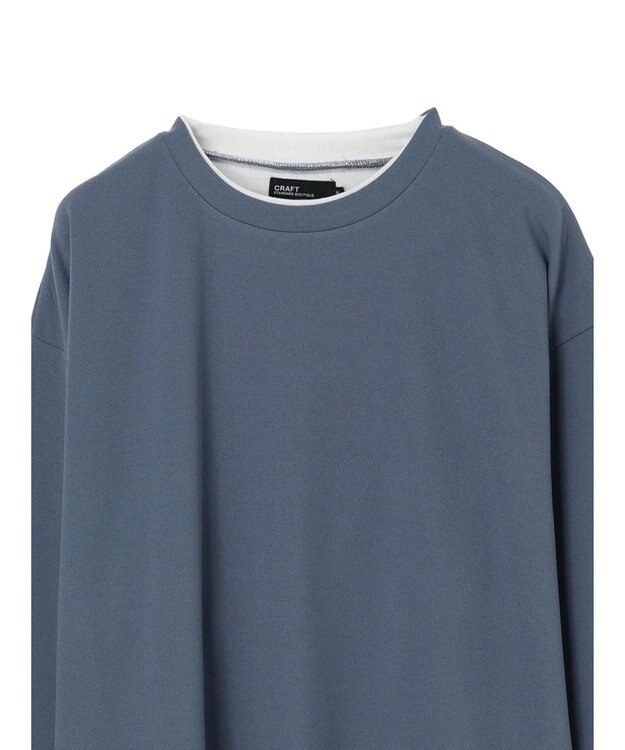 CRAFT STANDARD BOUTIQUE 梨地カットフェイクレイヤードＬ／Ｓ　ＴＥＥ Blue
