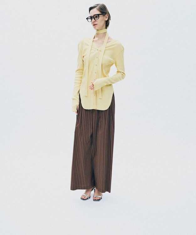 uncrave ヴィンテージリブ 2WAYトップス クリームイエロー（WEB限定カラー)