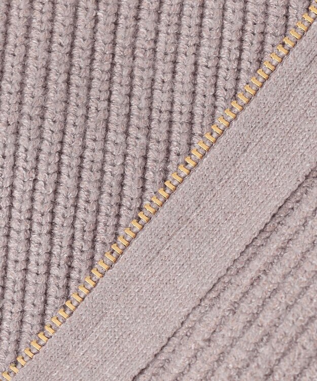 ANY L 【洗濯機可】ジップアップニットブルゾン グレージュ