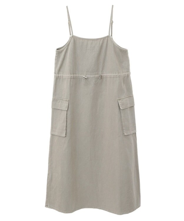 Green Parks カーゴポケットピグメントキャミワンピース Khaki