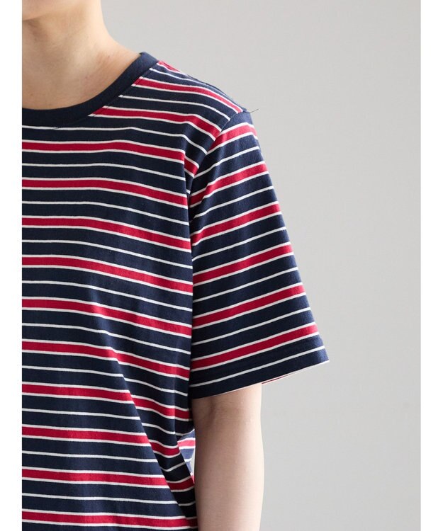 Te chichi マルチボーダーTシャツ ネイビー