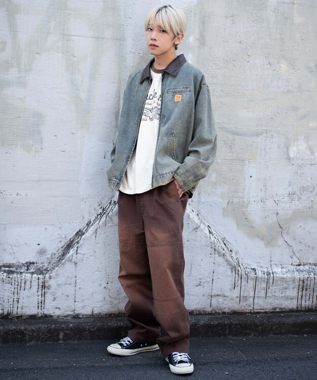 WEGO 【25年秋冬新作/MLサイズ展開】ワーカーズZIPジャケット デニム淡加工色