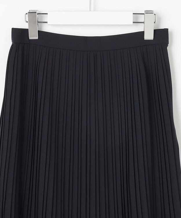J.PRESS LADIES L ノルディス2wayジョーゼット プリーツ スカート ネイビー系