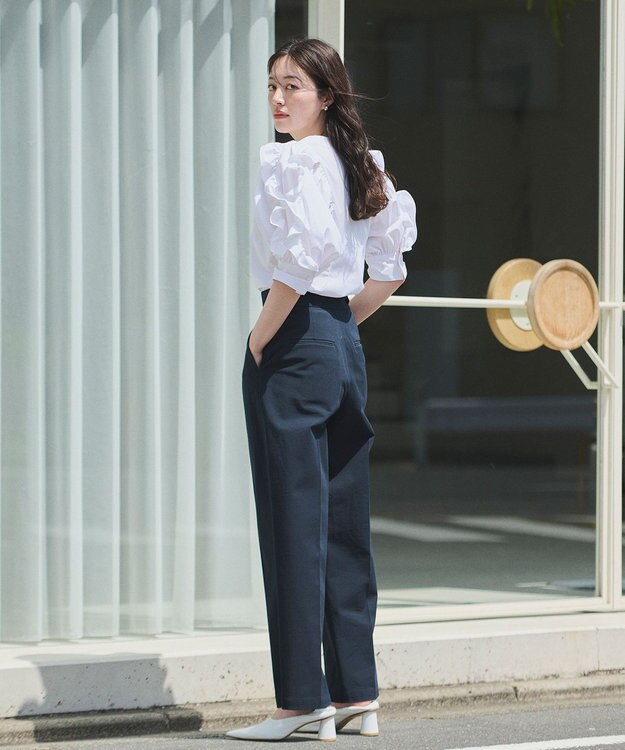 #Newans 【イージーケア】フリルスリーブブラウス ホワイト系