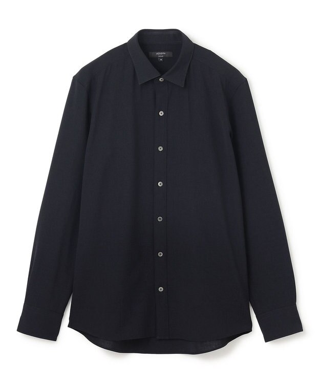 JOSEPH HOMME 新素材【シワになりにくい】テクノボイルストレッチ レギュラーカラーシャツ ネイビー系