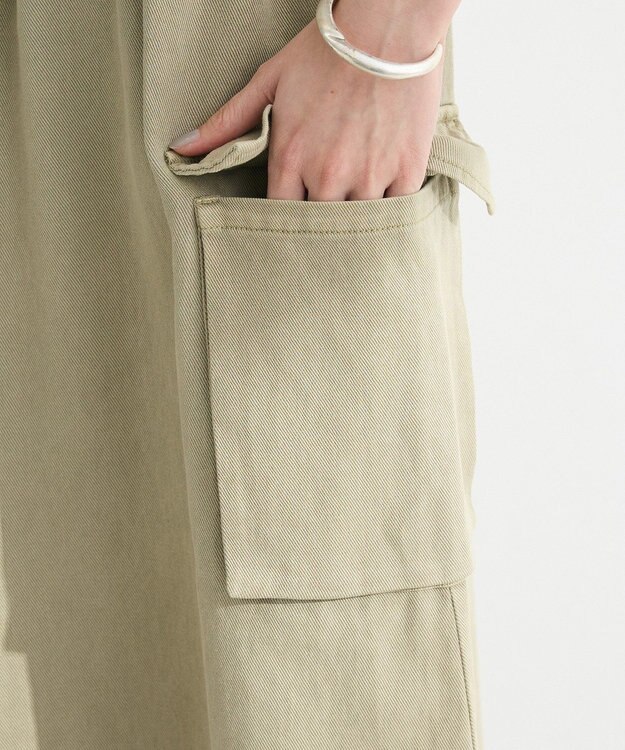 Green Parks カーゴポケットピグメントキャミワンピース Khaki