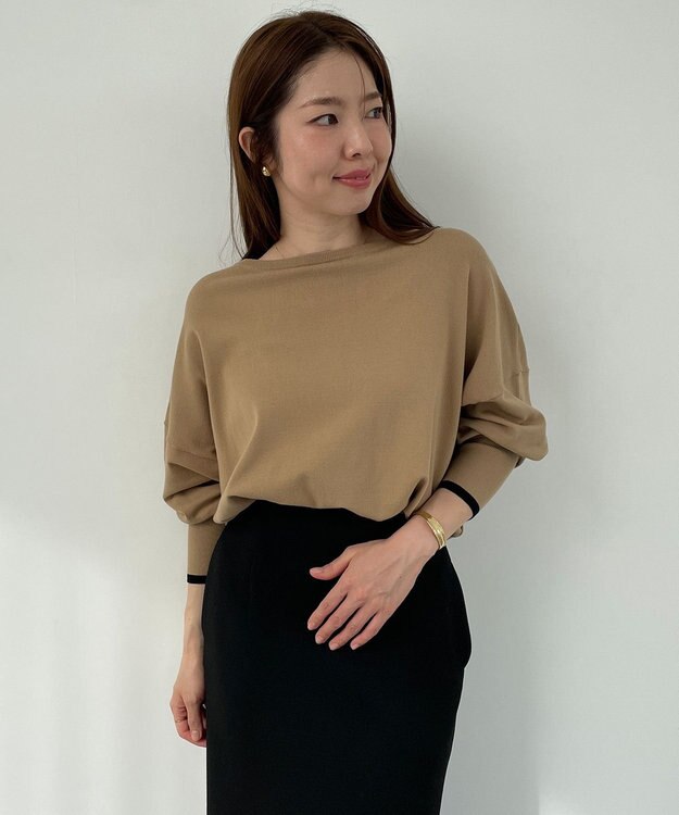 UNFILO 【洗える/抗菌防臭】マイビューティニット ドルマン キャメル