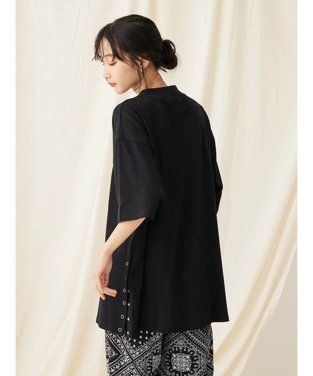 CRAFT STANDARD BOUTIQUE モックネックリングドットチュニック Black