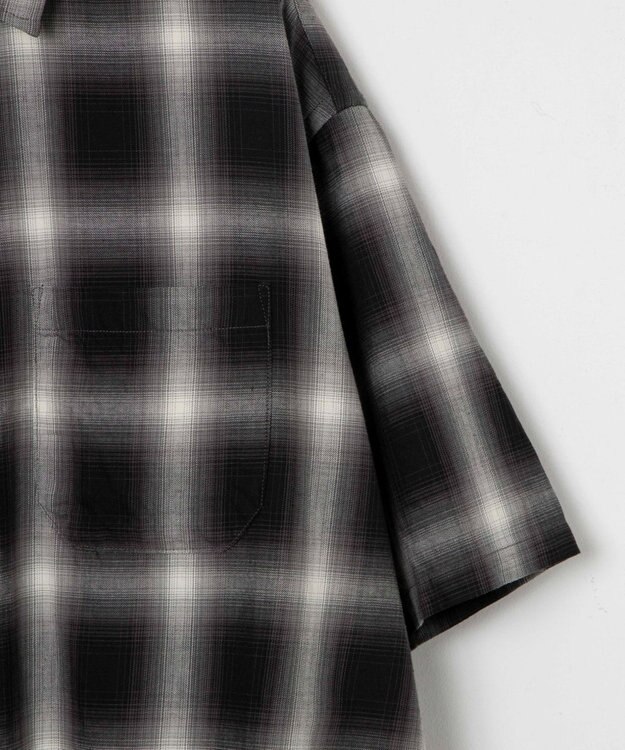 WEGO オンブレチェックシャツ（S） ブラックチェック1