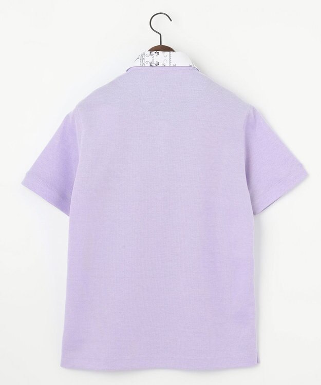 JOSEPH ABBOUD 【愛されて20年！オーガニックコットン使用】 バンダナプリント ダディ ポロシャツ ライラック系