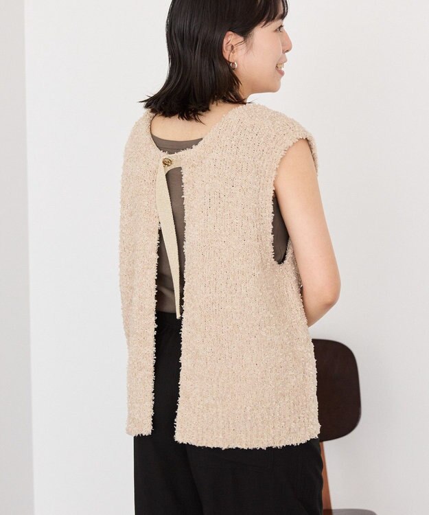 AMERICAN HOLIC テープヤーンバックシャンベスト Beige