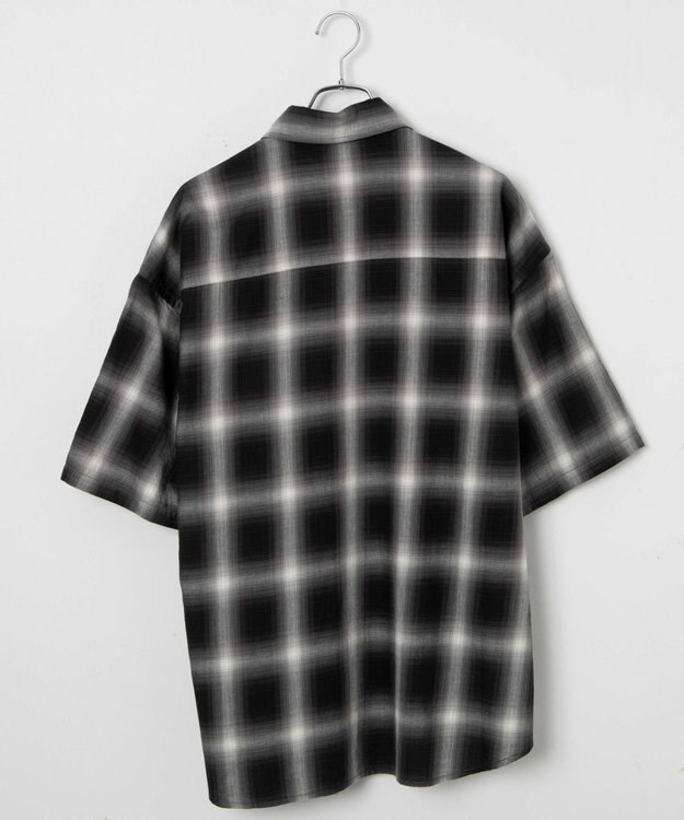 WEGO オンブレチェックシャツ（S） ブラックチェック1