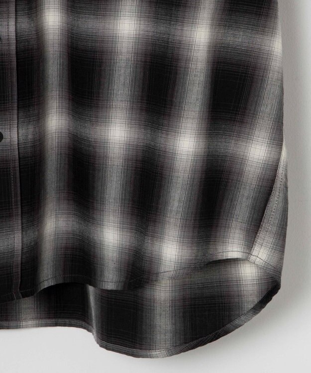 WEGO オンブレチェックシャツ（S） ブラックチェック1