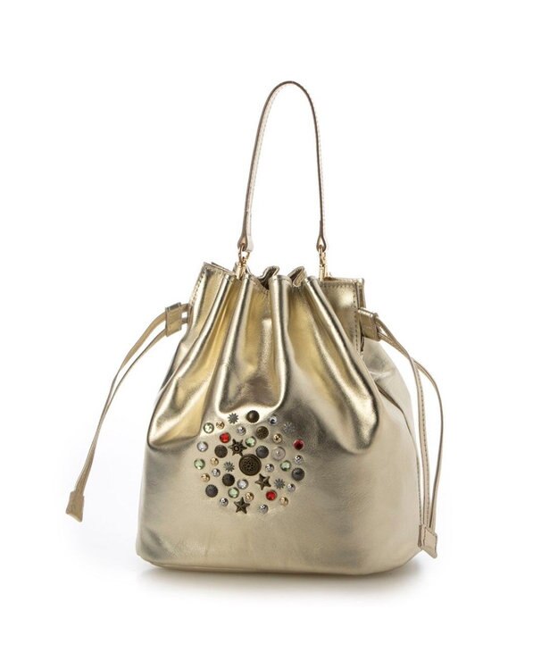 UNBILLION ペルケ perche / マルチスタッズ2wayドロストショルダー ゴールド