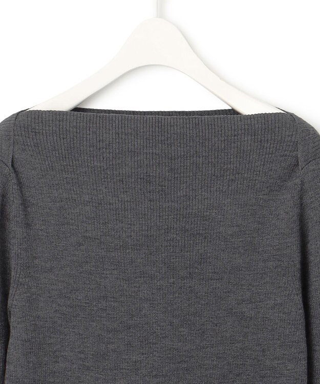 ICB 【洗える】エクストラファインメリノ  ボートネックプルオーバー ミディアムグレー系