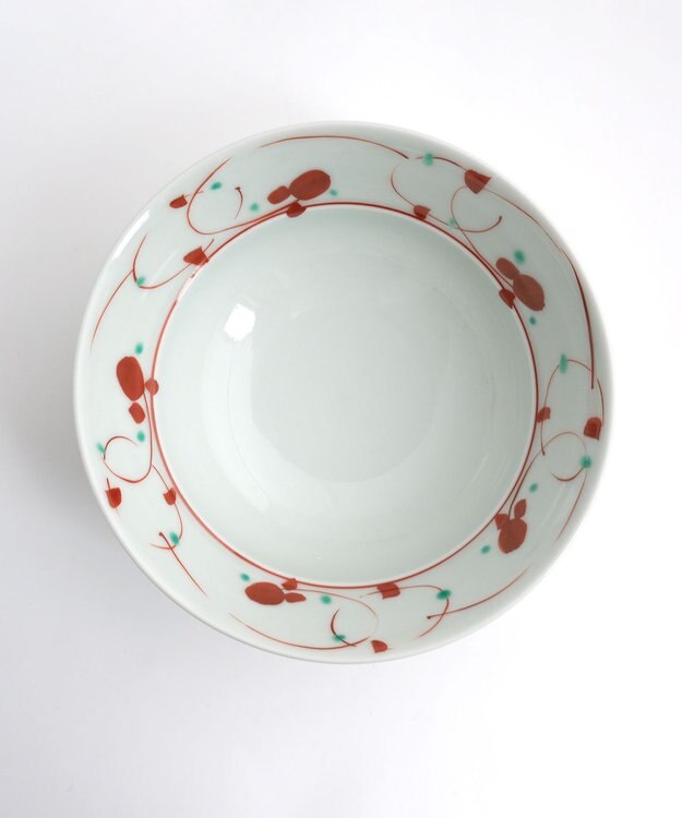 たち吉 【たち吉】おてがる丼花つなぎ〈１個〉波佐見焼 ホワイト×レッド