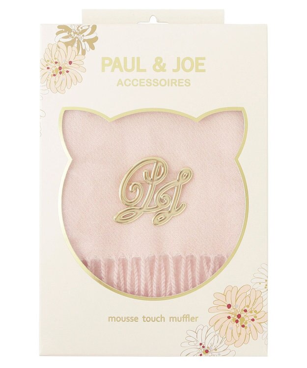 MOONBAT PAUL & JOE ACCESSOIRES ”PJ”ロゴブローチ付きムースタッチマフラー（パッケージ入り） ピンク