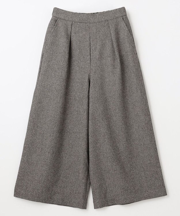 ANY 【洗濯機可/ウエストゴム】ライトツイードワイドパンツ ライトグレー