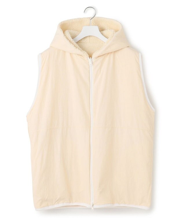 J.PRESS YORK STREET 【UNISEX】リバーシブル ボアベスト アイボリー系