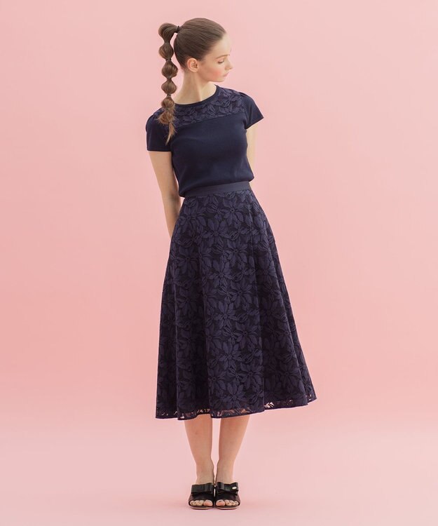 TOCCA 【洗える！】KNIT FLEURS プルオーバー ネイビー系