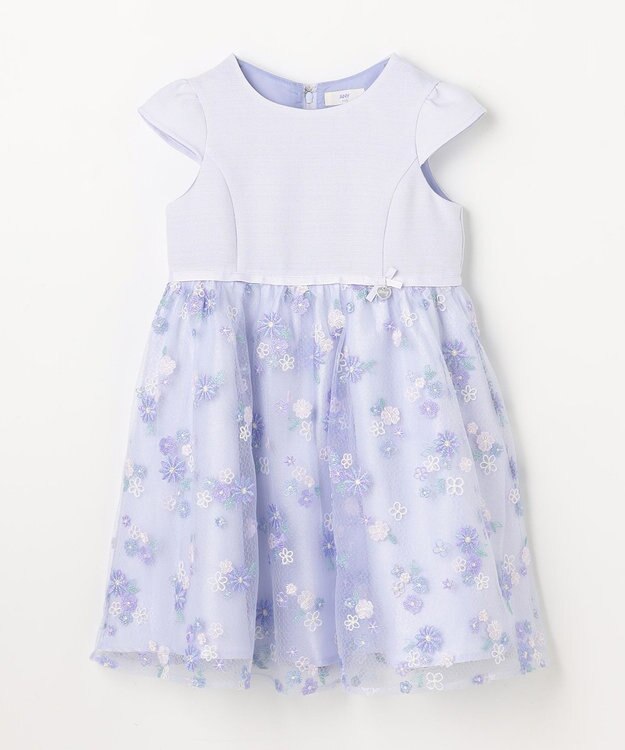 ANY KIDS 花柄刺繍ワンピース ラベンダー