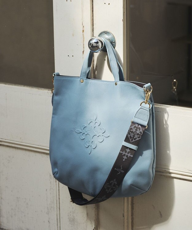 russet スリム2WAYトートバッグ <エンボスモノグラム>(CE-1611) L.Blue