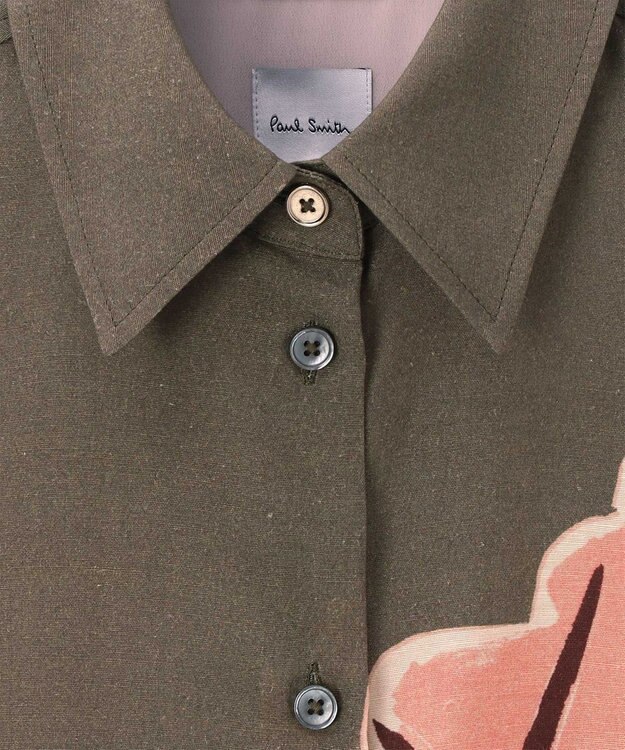 Paul Smith La Peche パネルプリント シャツ カーキ