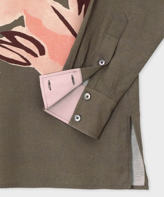 Paul Smith La Peche パネルプリント シャツ カーキ