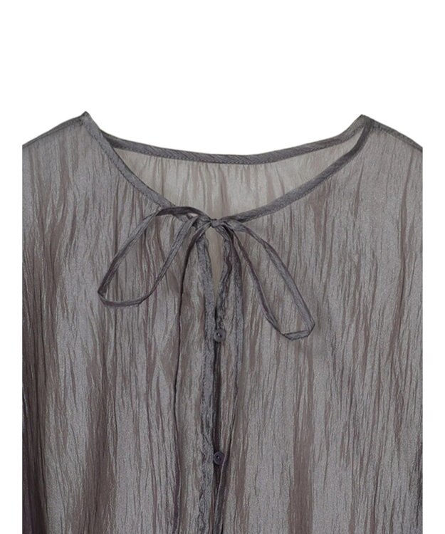 Green Parks ・ＥＬＥＮＣＡＲＥ　ＤＵＥ　２ｗａｙシアーブラウス Charcoal Gray