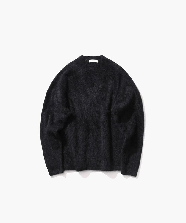 ATON ROYAL FUR CASHMERE | Vネックセーター BLACK