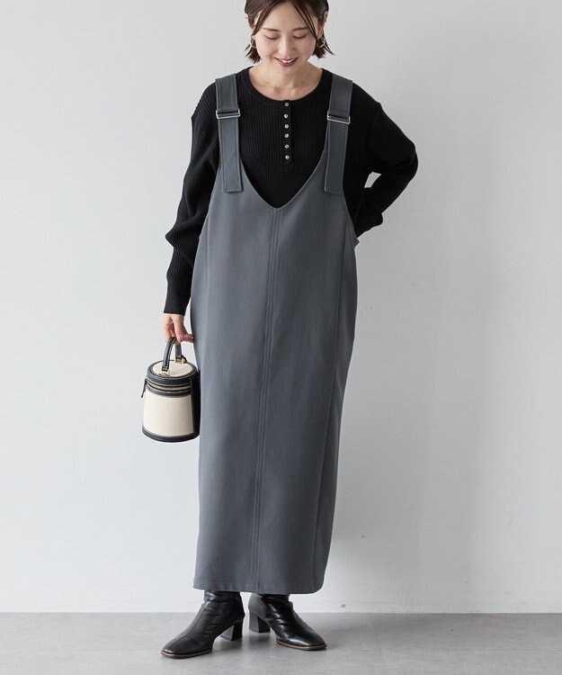 AMERICAN HOLIC バイパチヘンリーネックリブニットプルオーバー Black