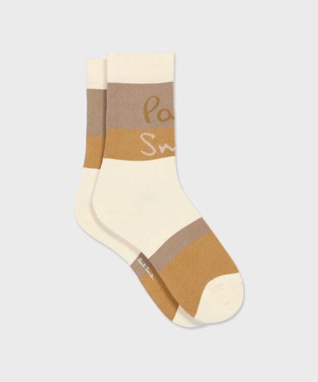 Paul Smith Logo Border ソックス アイボリー