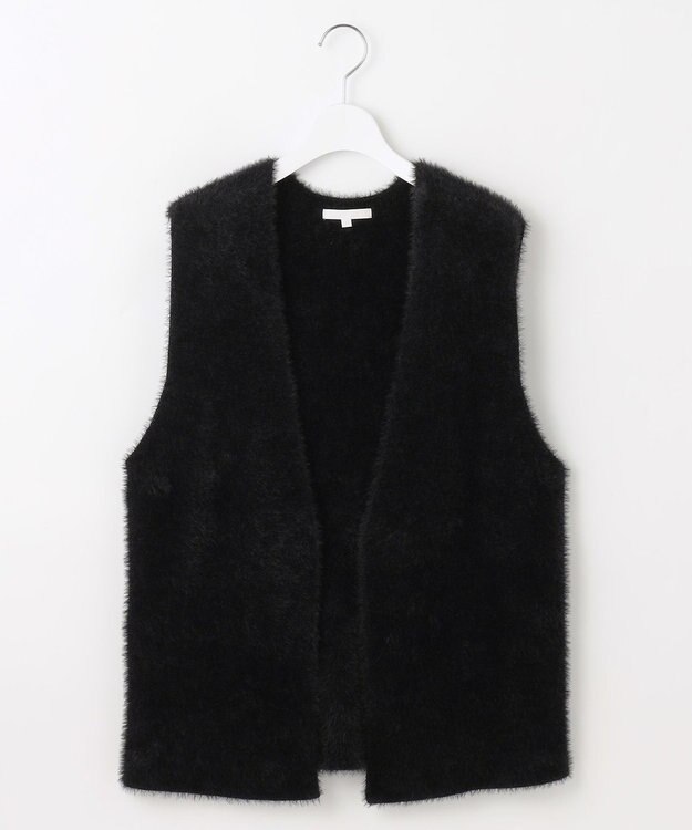 自由区 L ニットファー ジレ ブラック