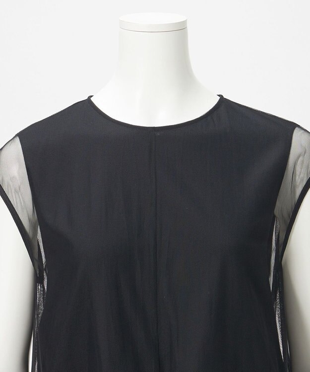 23区 【GOLD LABEL】チュールレイヤードジャージー カットソー ブラック系