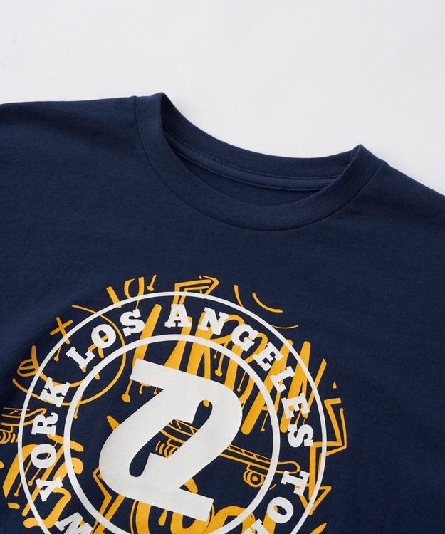 OP／FILA 【SEVEN2】ロゴモチーフデザイン半袖Tシャツ ネイビー