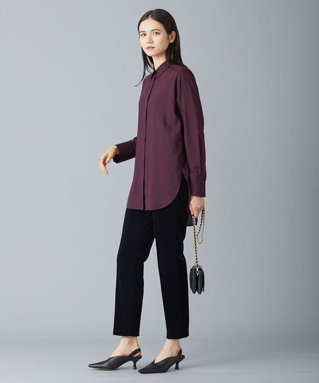 ICB 【洗える】 コーデュロイ テーパードパンツ ブラック系