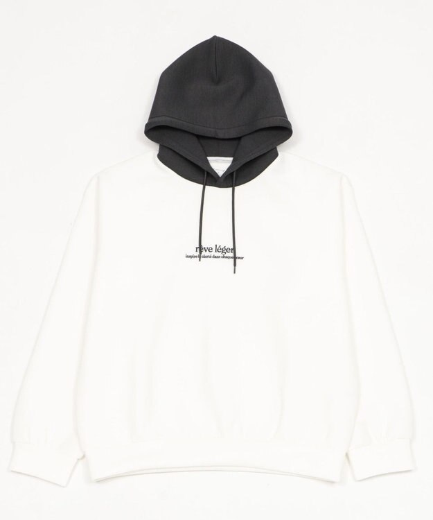 WEGO 【ユニセックス着用ITEM/MLサイズ展開】ワンポイントバイカラープルパーカー ホワイト