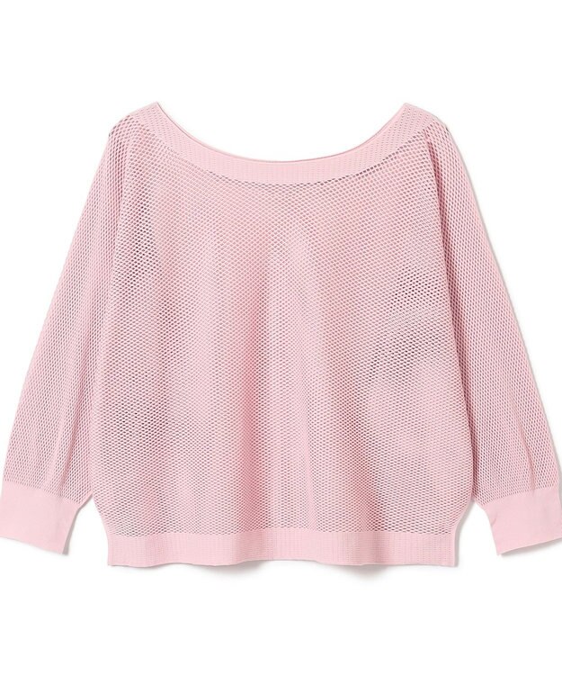 Chacott 【ノーソーイングニット】7分袖メッシュニットTシャツ グレイッシュローズ