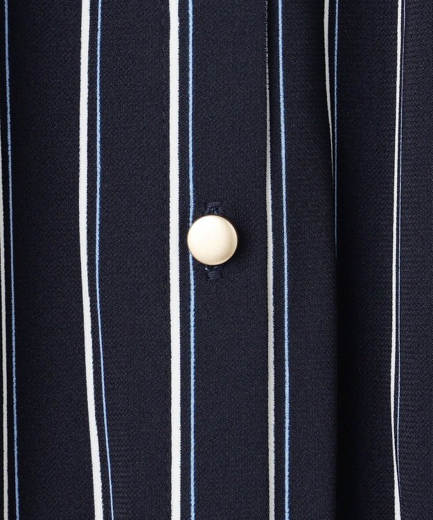 ANY SIS 【接触冷感・吸水速乾・UVケア】エアリードレープスムース ワンピース ネイビーストライプ