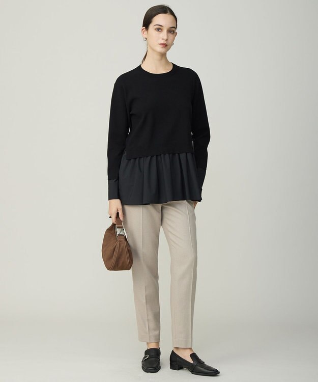 ICB L ウォッシャブルライトウール スティックパンツ クレイカーキ