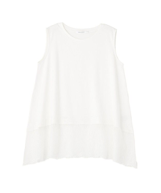 AMERICAN HOLIC 裾レースノースリーブプルオーバー Off White