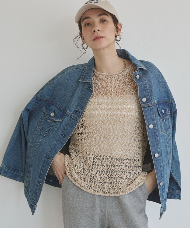 WEGO 【ANGIE VINTAGE】ビッグシルエットデニムジャケット / オーバーサイズGジャン ブルー