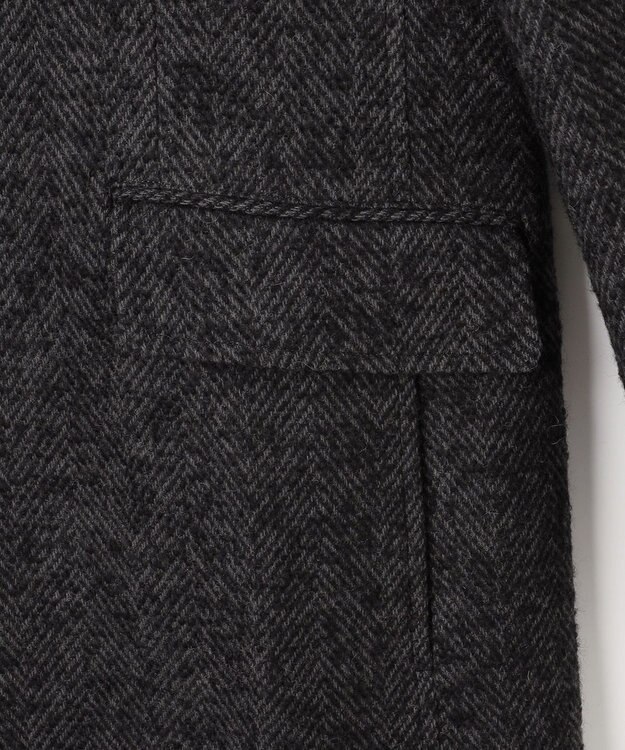 JOSEPH ABBOUD 【キングサイズ・尾州産カシミヤブレンド×アルパカ混素材】カシミヤブレンドアルパカヘリンボン チェスターコート グレー系7