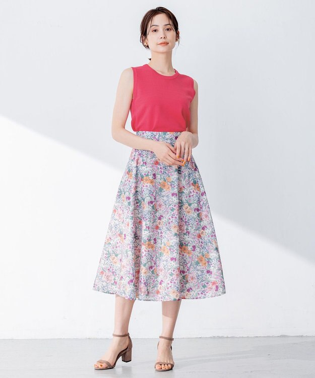 組曲 【洗える・アンサンブル対応】MINAノースリーブ ニット オールドローズ系