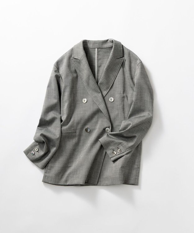 23区 L 【セットアップ対応】スラブツイードストレッチ ジャケット グレー系