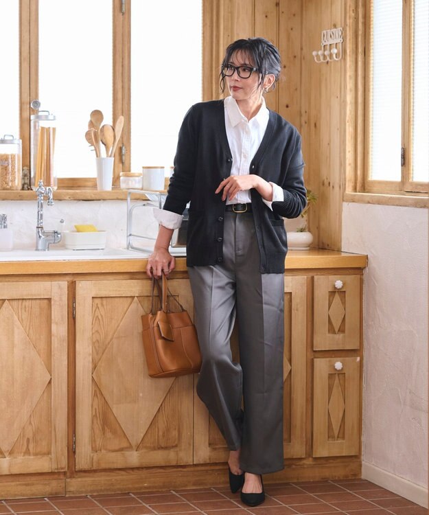 WEGO 【WEB限定/2025年秋冬新作//洗濯OK/毛玉レス/MLXLサイズ展開/オフィス/カジュアル】ベーシックニットカーディガン ブラック