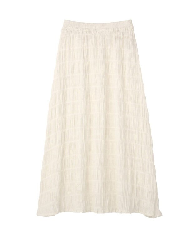 Green Parks ボイルシャーリングフレアスカート Off White